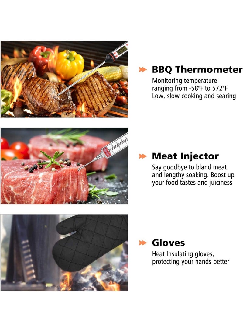 Complete 34PCS Barbecue Tool Kit | Premium Stainless Steel BBQ Set in Storage Bag - Image 4